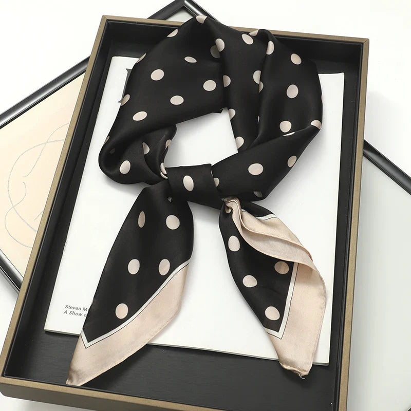 Luxury Brand Silk Satin Square Plaid Scarf