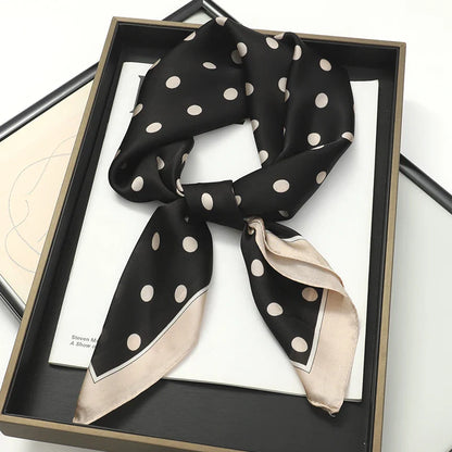Luxury Brand Silk Satin Square Plaid Scarf