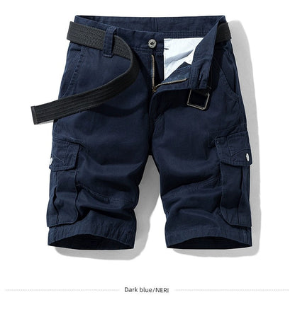 Men's Summer Straight-leg Casual Multi-Pocket Cotton Parka Shorts