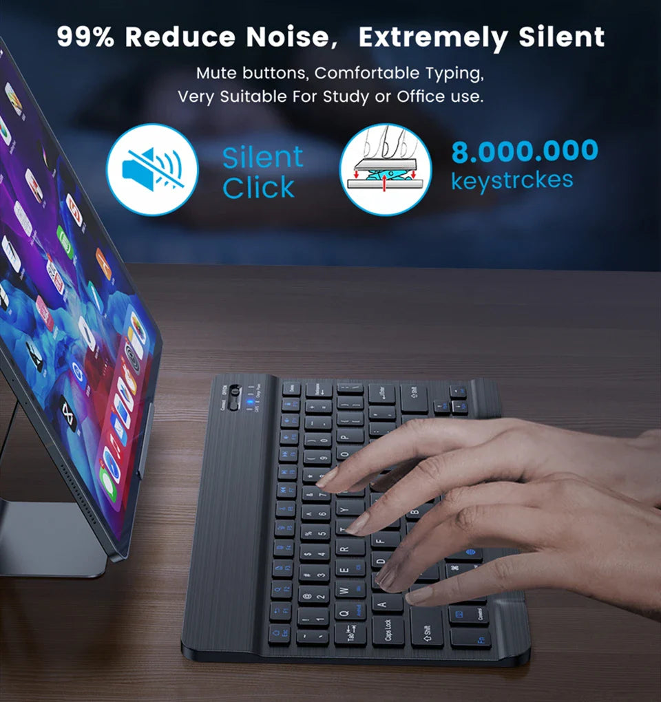 Keyboard Wireless Bluetooth 2.4G Rechargeable