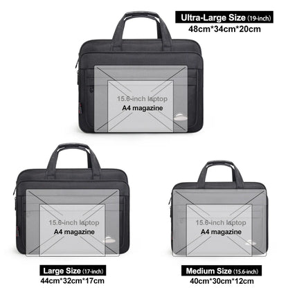 Large Capacity Business Briefcase in three sizes 15.6 inch, 17 inch & 19 inches