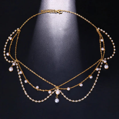 Vintage Rhinestone Head Chain Forehead Headband Indian African Bohemian Hair Accessories Crystal Fringe Tiara Headdress