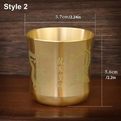 1Pcs Durable Wealth Attracting Brass Tea Cup 6cm Desktop Ornament