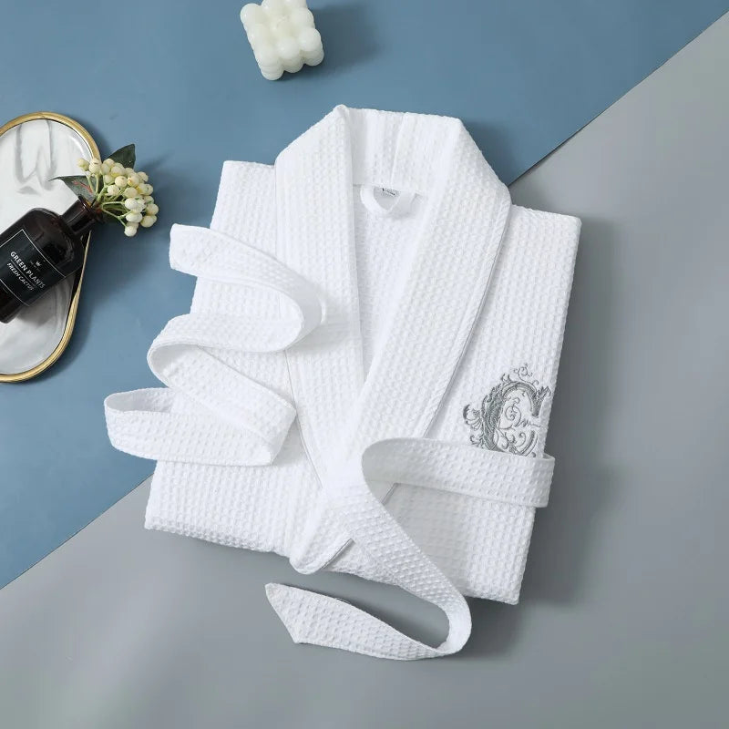 Top Quality Autumn Winter Bathrobes Couple Towel Terry Cotton Robe Men's Elegant Five-star Hotel Home Wear