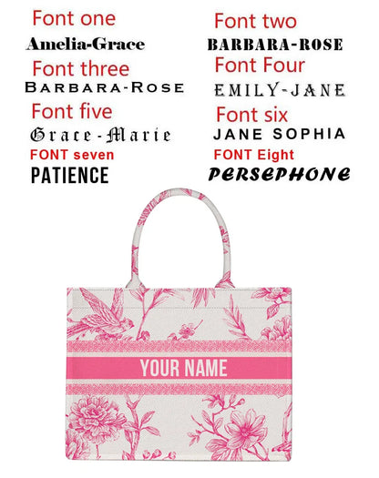 Personalized custom women's tote bag, canvas printed handbag, large capacity beach bag