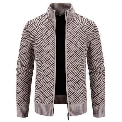 Men's Winter Jacket Thick Warm Casual Fleeced Windbreaker Knitting Jackets Autumn Spring Cardigan Coat Stand Collar