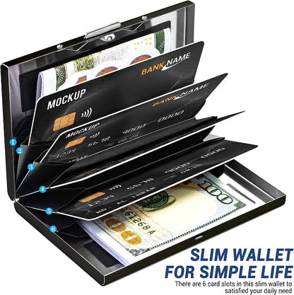 Large Capacity Anti-Scan RFID Wallet, Slim Blocking Card Protection