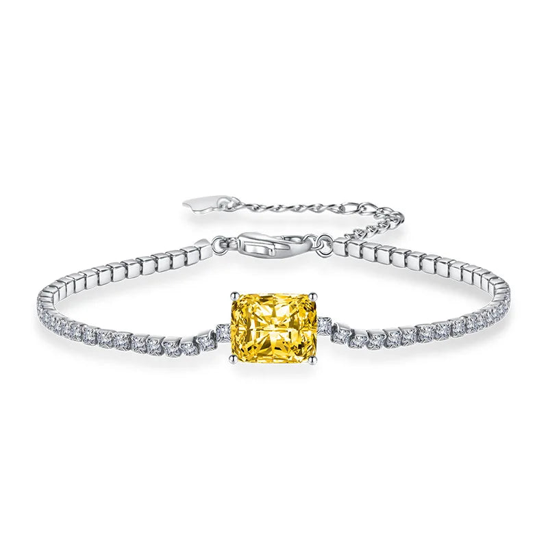 Moissanite Tennis Bracelets for Women Luxury Wedding Engagement Jewelry 925 Sterling Silver Bangles Plated 18K white gold