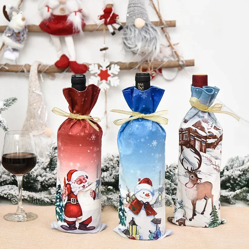 Christmas Wine Bottle Decoration