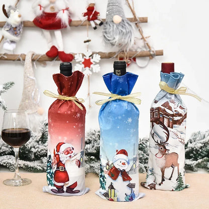 Christmas Wine Bottle Decoration