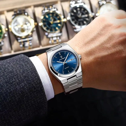 Men's Luxury Quartz Watch Stainless Steel Waterproof Luminous Date Week