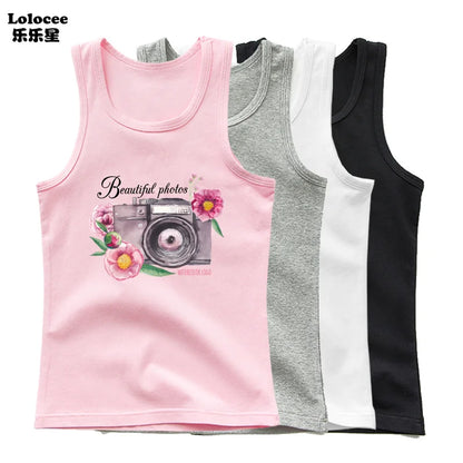 Girl Summer Pink Tanks Tops