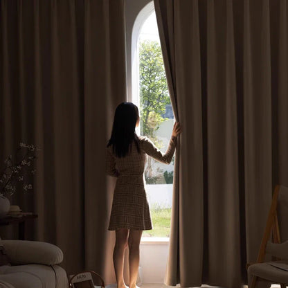 Super Soft Chenille High Blackout Curtains for Bedroom Living Room Romantic Colors Three-dimensional Texture Customize Size