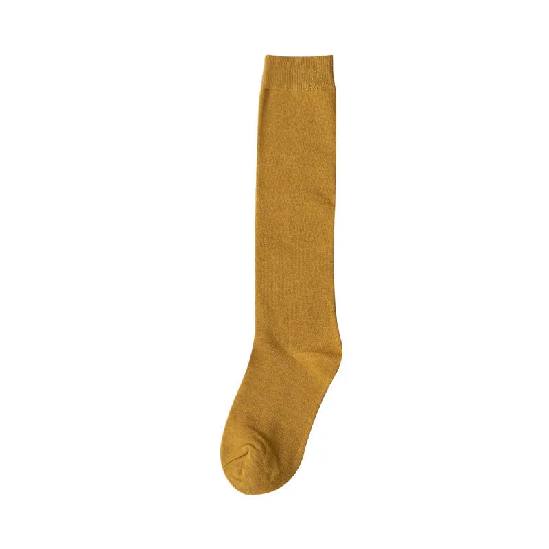 Women Organic Cotton Solid Warm Socks Thigh High Knee