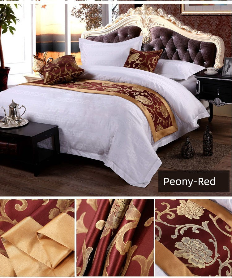 Hotel Bedding Decorative Cloth Bed Runner Bedspread Pure Color