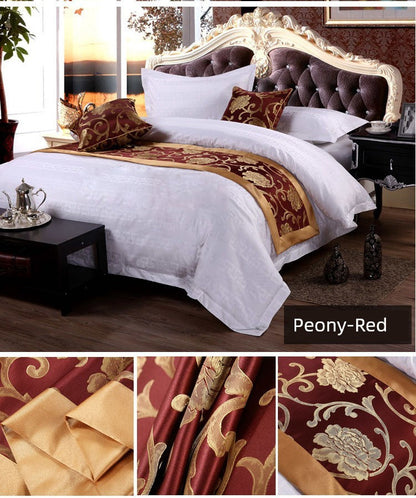 Hotel Bedding Decorative Cloth Bed Runner Bedspread Pure Color