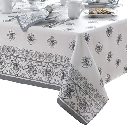 Lemon Orchard Blue Pattern Tablecloth Polyester Wipeable Waterproof Tablecloth Indoor Outdoor
