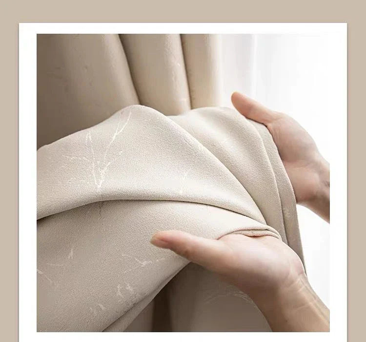 Customized Lightning Jacquard Thickened Chenille Blackout Curtains for Living Room Bedroom French Window