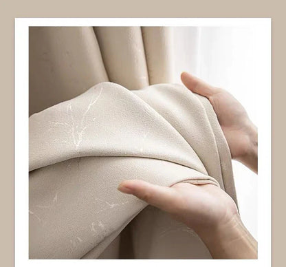 Customized Lightning Jacquard Thickened Chenille Blackout Curtains for Living Room Bedroom French Window