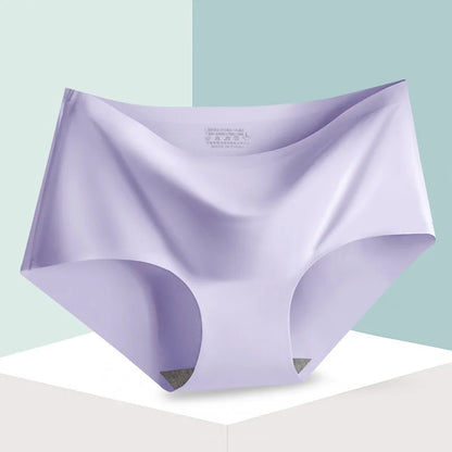 Seamless Ice Silk Comfort Panties For Women Mid-Waist
