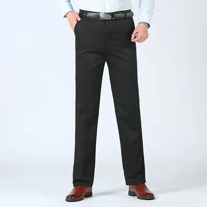 Summer Autumn Thick 100% Cotton Straight Leg Men's Pants