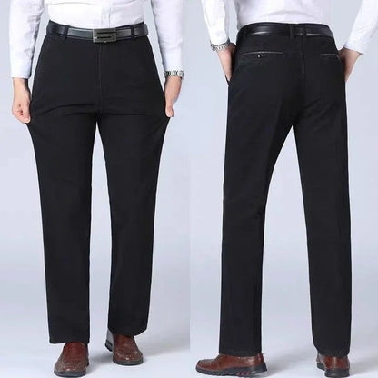 Summer Thin Cotton Men's Pants High Waist Straight Loose