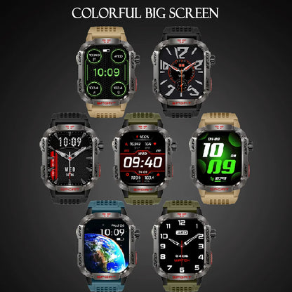 Men Military GPS Smart Watch Flashlight Compass Waterproof Outdoor Sport Tracker Bluetooth