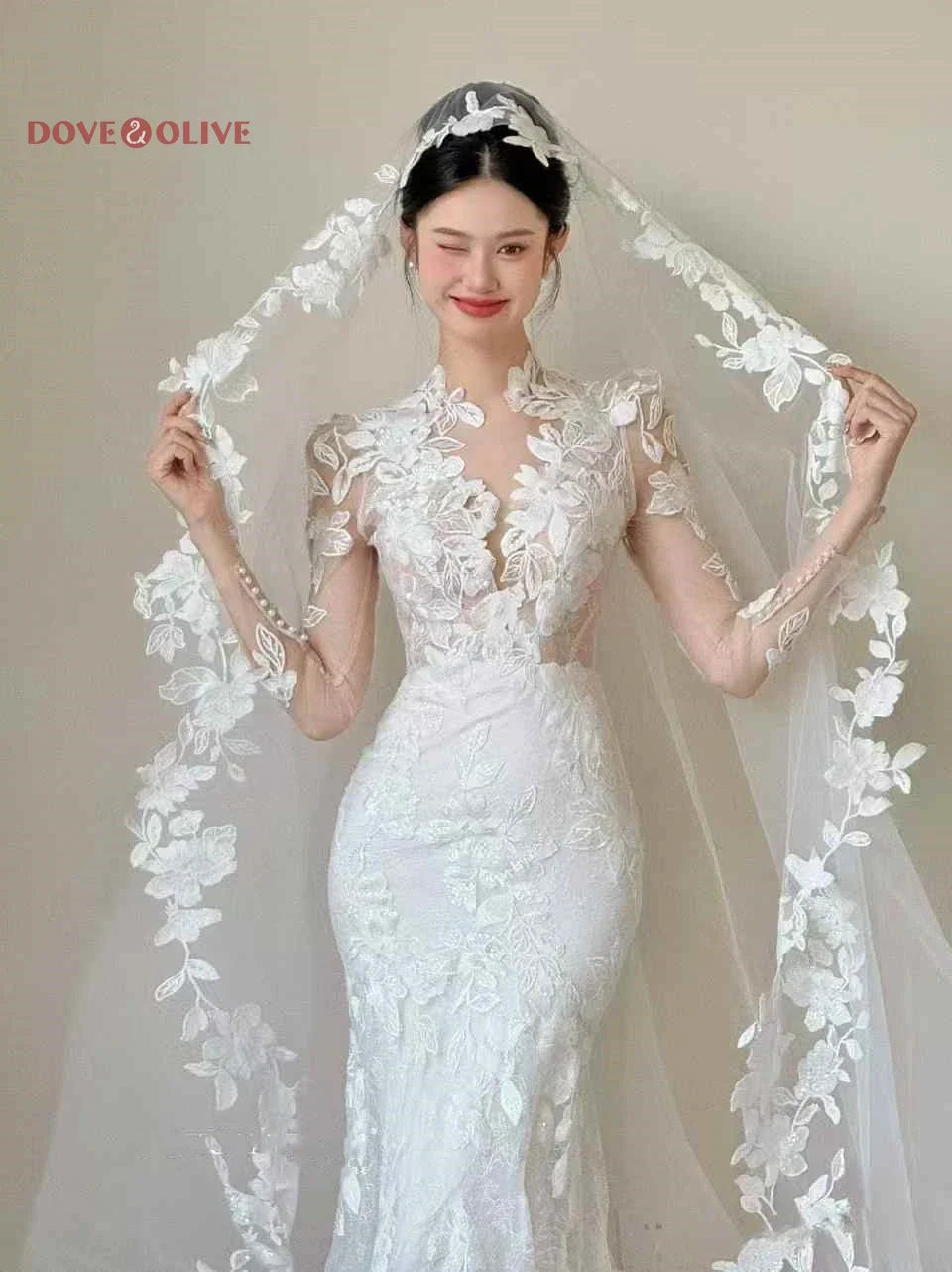 3m Lace Wedding Veils One Layer with Comb Cathedral Length Bride Accessories Women Bridal Headpiece