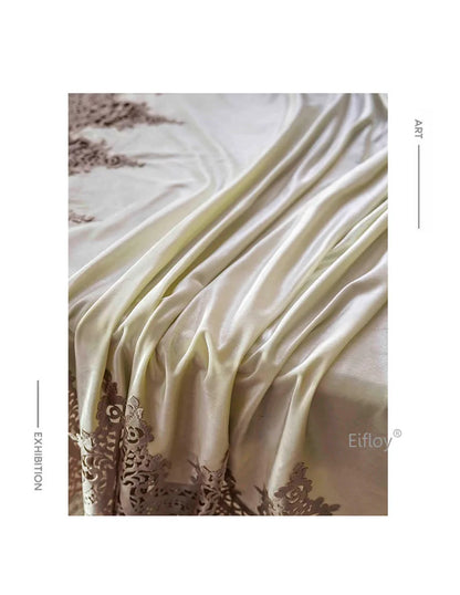 EIFLOY-Italian Velvet Tablecloth Rectangle, Luxury Lace Table Cover, Soft Dining Table Cloth, European, Party Table Decoration