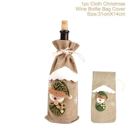 Christmas Wine Bottle Decoration
