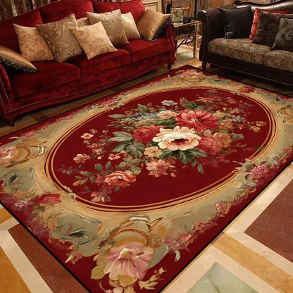 Luxury European Floral Carpets for Living Room Bedroom Carpet Home Floor Mat