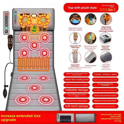 Multifunctional Lumbar Traction Massage Mattress Cushion Full Body Electric Shoulder Neck Waist Back Vibrations Removable