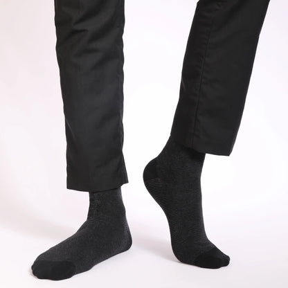 5 Pairs Men's Dress Socks High Quality Combed Cool Breathable Cotton Crew Socks Plus Size