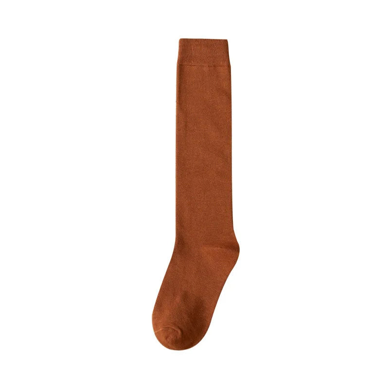 Women Organic Cotton Solid Warm Socks Thigh High Knee