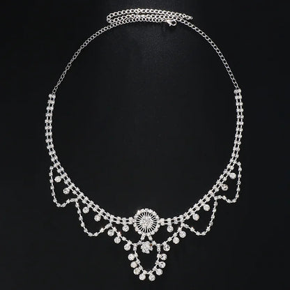 Vintage Rhinestone Head Chain Forehead Headband Indian African Bohemian Hair Accessories Crystal Fringe Tiara Headdress