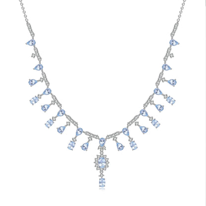 GEM'S BALLET 15.2Ct Natural Red Garnet Gemstone Necklace 925 Sterling Silver Fine Jewelry