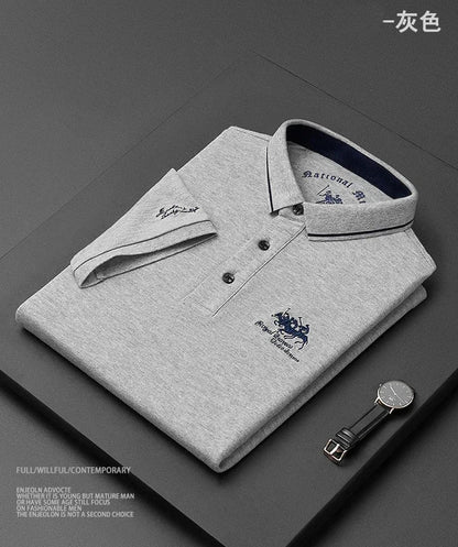 High Quality Men's Cotton Embroidered Summer Polo Shirt Short Sleeve T-shirt