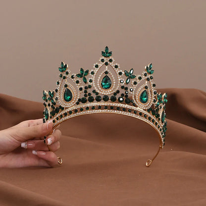 Luxury Baroque Crystal Royal Queen Wedding or Pageant Crown Rhinestone Tiaras