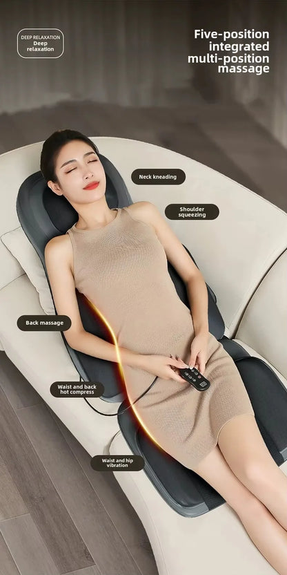 5 in 1 Folding Chair Type Massager Massage Chair Power Full Body Massager Neck Shoulder Rolling Pad Waist Back Cervical Spine Cu