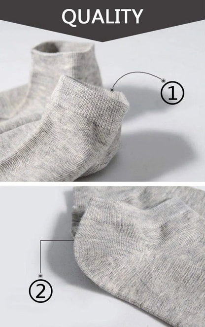 10/5pcs Pairs Low Cut Ankle Breathable Men/Women Socks Solid Color Black White Grey