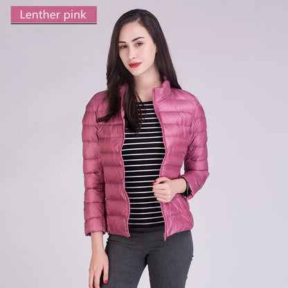 Women Ultra Lightweight Packable Travel All Season Puffer Coats Slim Fit