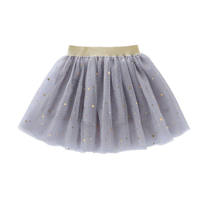 Girls Mesh Miniskirts Princess Stars Glitter Dance Ballet Tutu