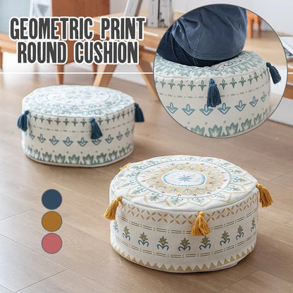 Nordic Boho Unstuffed Ottoman Cover Round Pouf Seat Cushion Tatami Floor Sitting Pier Foot Stool Cover Balcony Living Room Decor