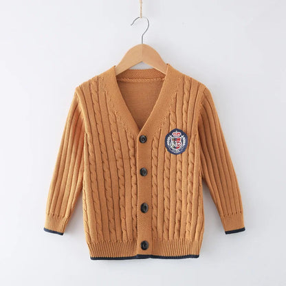 Boys Sweater Knitwear Long-Sleeve Cotton Cardigans
