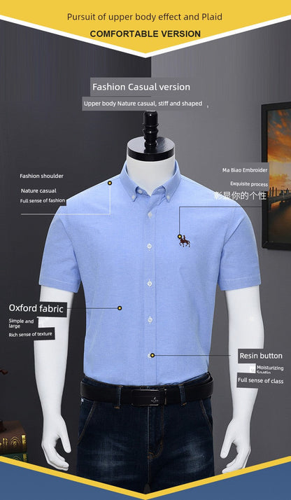 Casual Oxford Men's Short-Sleeved Dress Shirts