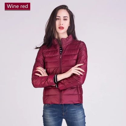 Women Ultra Lightweight Packable Travel All Season Puffer Coats Slim Fit