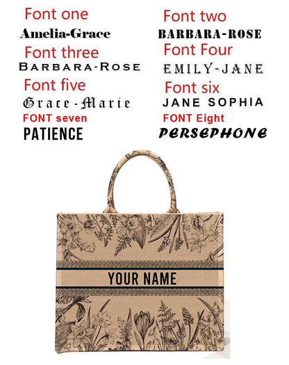 Personalized custom women's tote bag, canvas printed handbag, large capacity beach bag