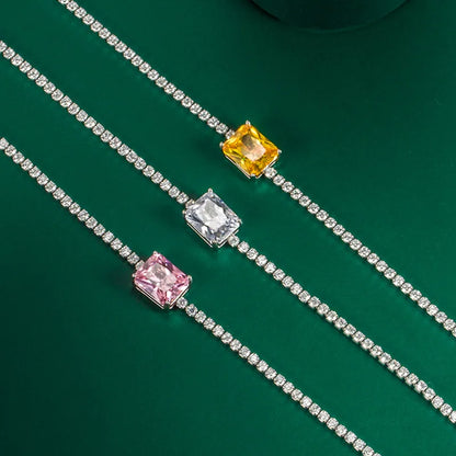 Moissanite Tennis Bracelets for Women Luxury Wedding Engagement Jewelry 925 Sterling Silver Bangles Plated 18K white gold