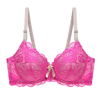 Women's Sexy Lace Underwire Bra Lightly Padded Push up Cup Everyday Bra 34 36 38 40 42 44 A B C