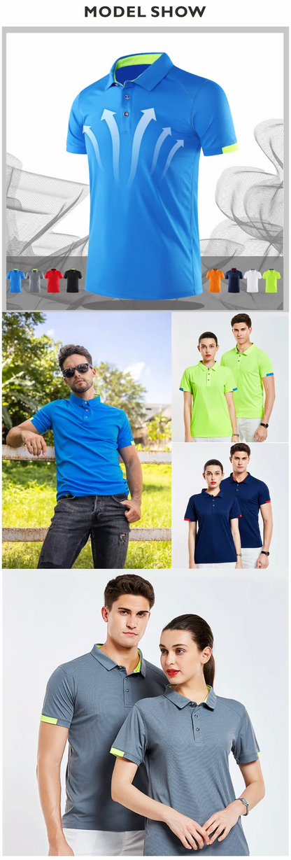 Customizable Diy Logo Quick-drying Polo Shirt For Men & Women Hiking Cycling Camping Outdoor Sports Group Clothing